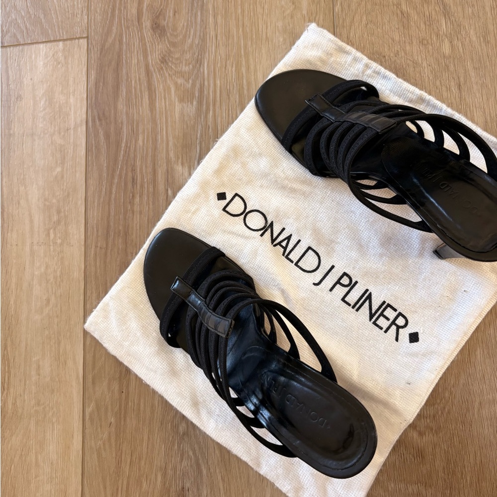 Donald J. Pliner Black Strappy Heels